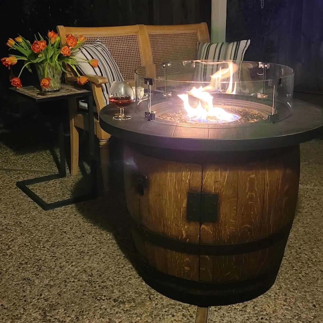 Wine Barrel Fire Pit