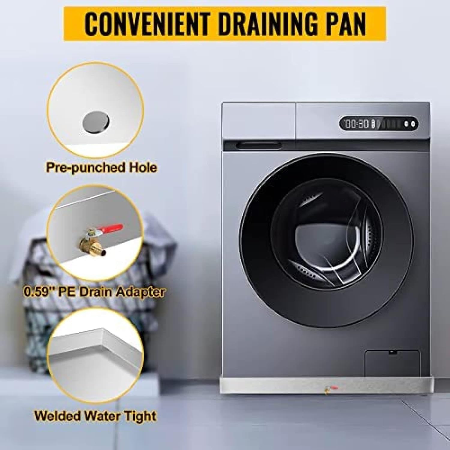 Built Washing Machine pan Anti Flood pan Comes with 1