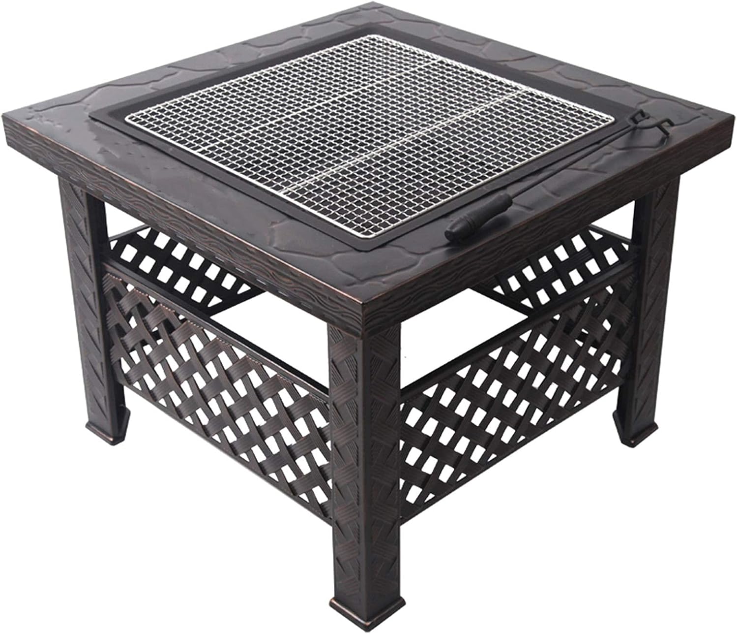 Outdoor Fire Pit Garden Terrace Wood Burning Fire Pit Bowl Barbecue Table, Terrace Patio Lawn Backyard Barbecue Party Bonfire Outdoor Fireplace, 66cm