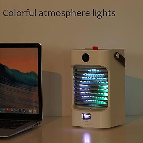 Portable Air Conditioners Fan, USB Personal Air Conditioner Fan with 3 Speeds, Air Cooler for Bedroom Home Office (Color : Green)