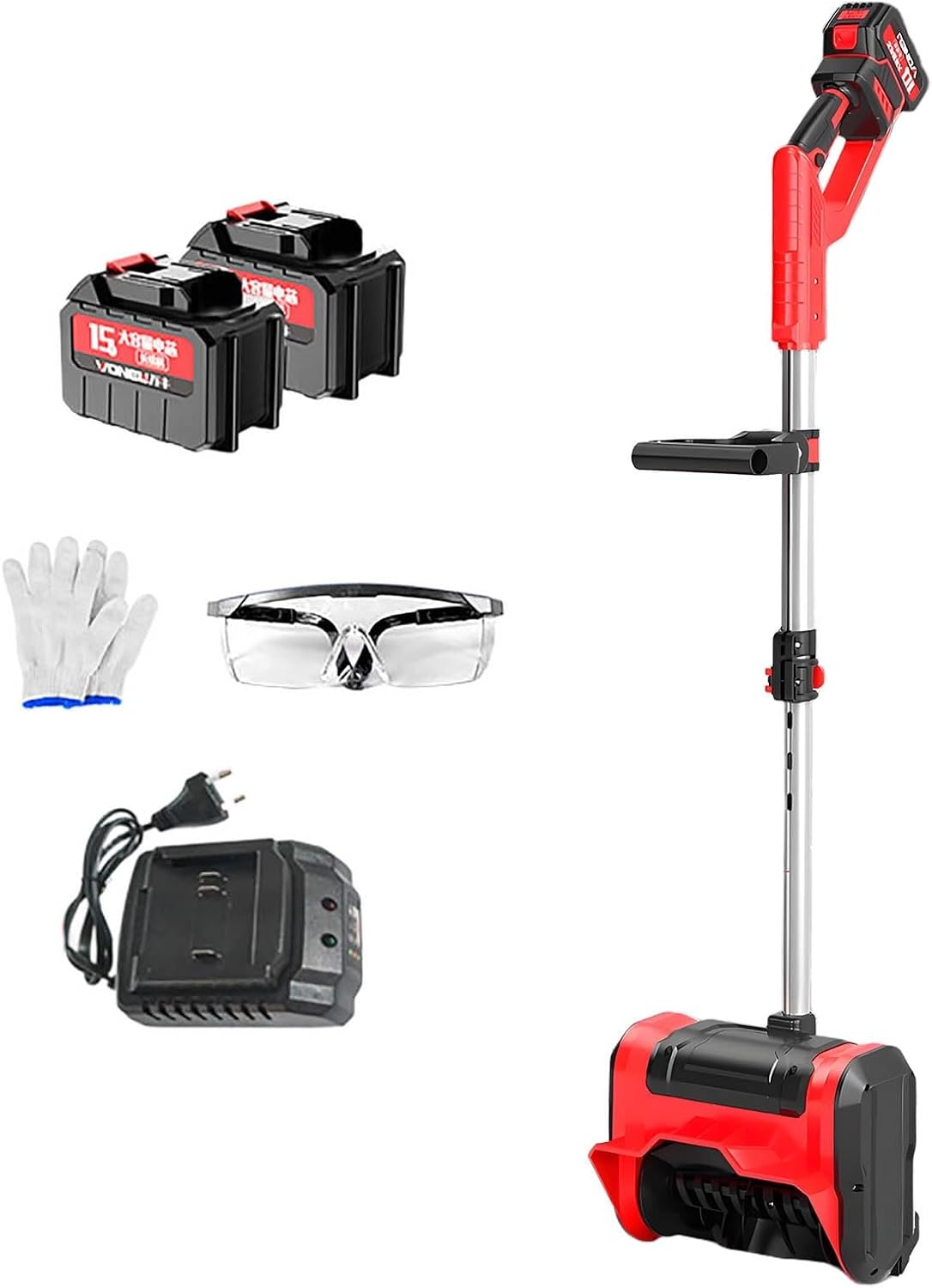 Portable Snow Shovel, Lightweight Cordless Snow Shovel with Adjustable Handle, Battery Powered Snow Blower for Driveway Winter Snow Removal(Two Batteries)