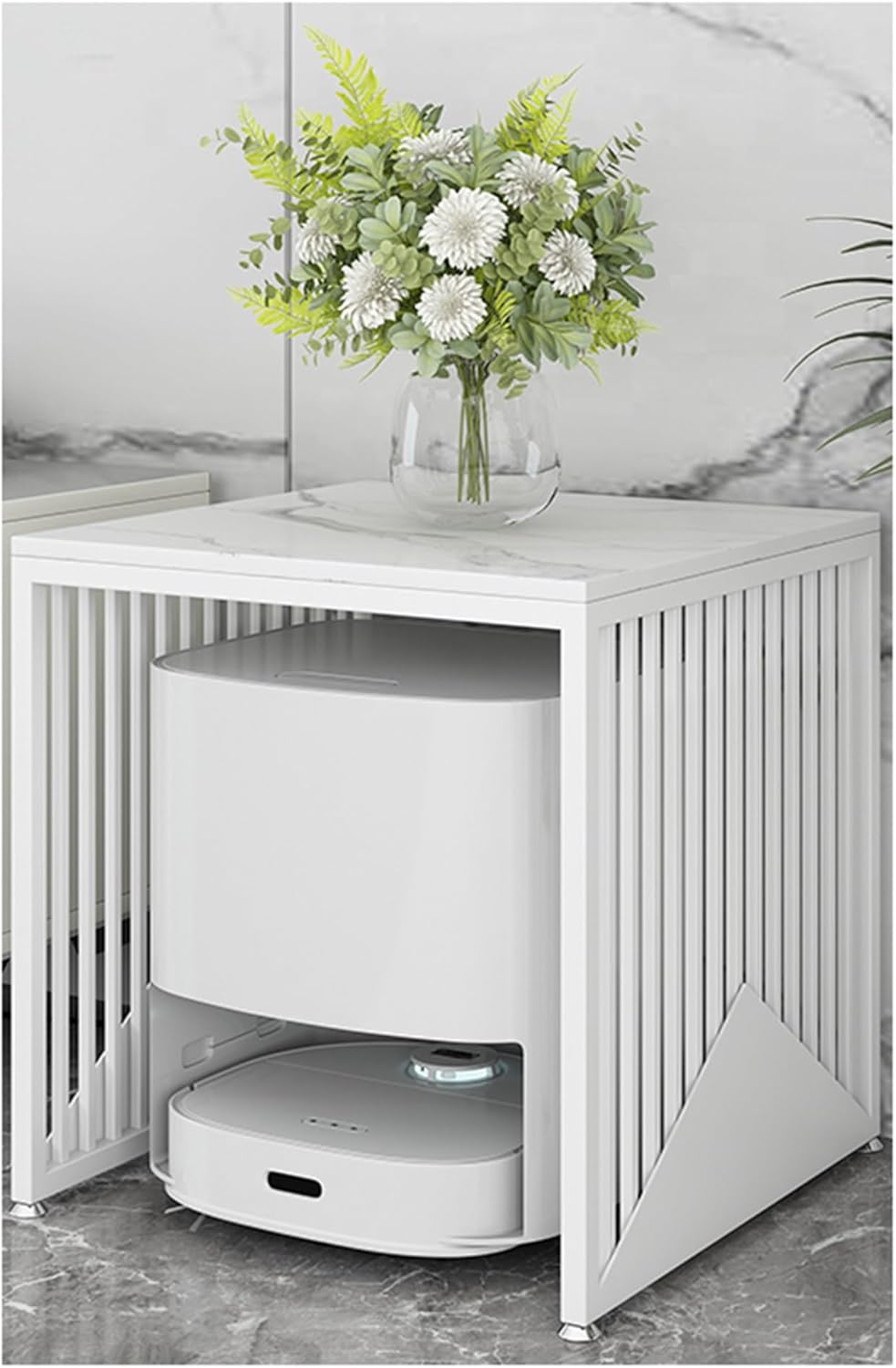 Floor Table Storage Rack, Shelf Storage Cabinet, Sweeping Robot Rack, Fish Tank Rack, Sofa Water Dispenser(Natural,50x40x63cm)