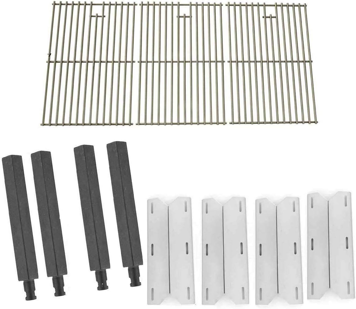 Grill Parts Zone Air 720-0164, Air 730-0163, Lowes 5119, 24193, 5300 Kit Includes Cast Burners, Heat Shields and Solid Stainless Grates