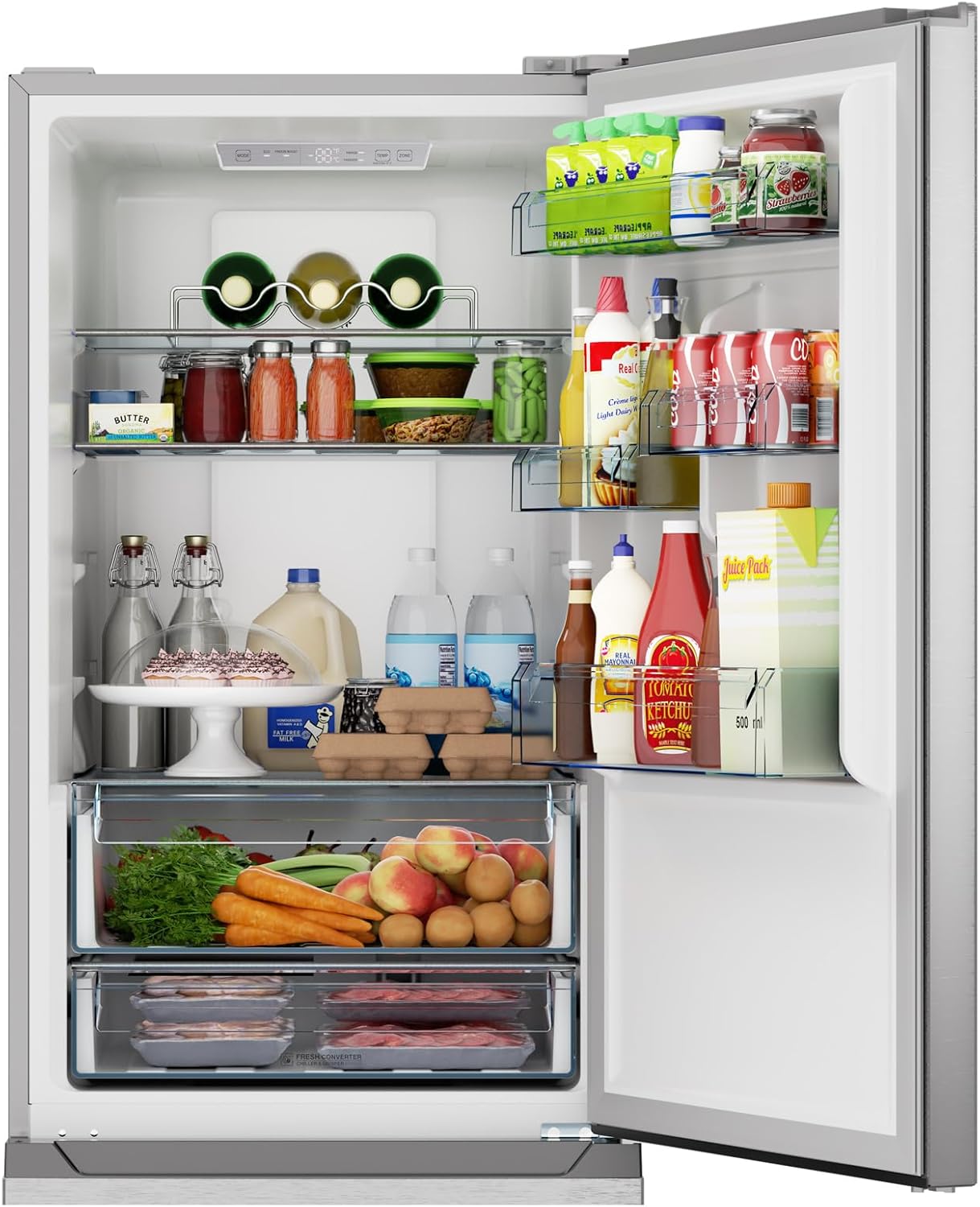 Sharp SJB1255GS Bottom-Freezer Counter-Depth Refrigerator, 24 Inch, 11.5 Cubic Foot, Garage Ready