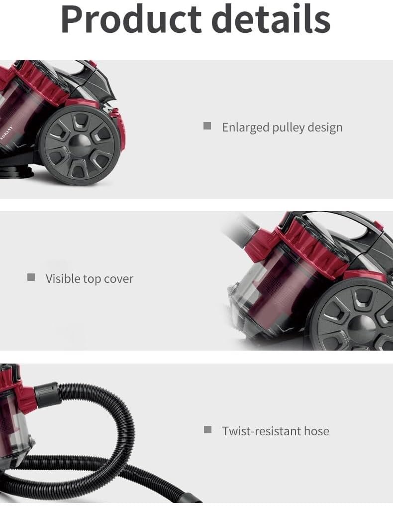 Bagless Cylinder Vacuum Cleaner, 2600w High Power Motor for Pets, 1.5 Litre Capacity, 5m Power Cord, 4 Stage HEPA Filter for Dust, Dirt and Allergens, Turbo Tool for Pet Hair