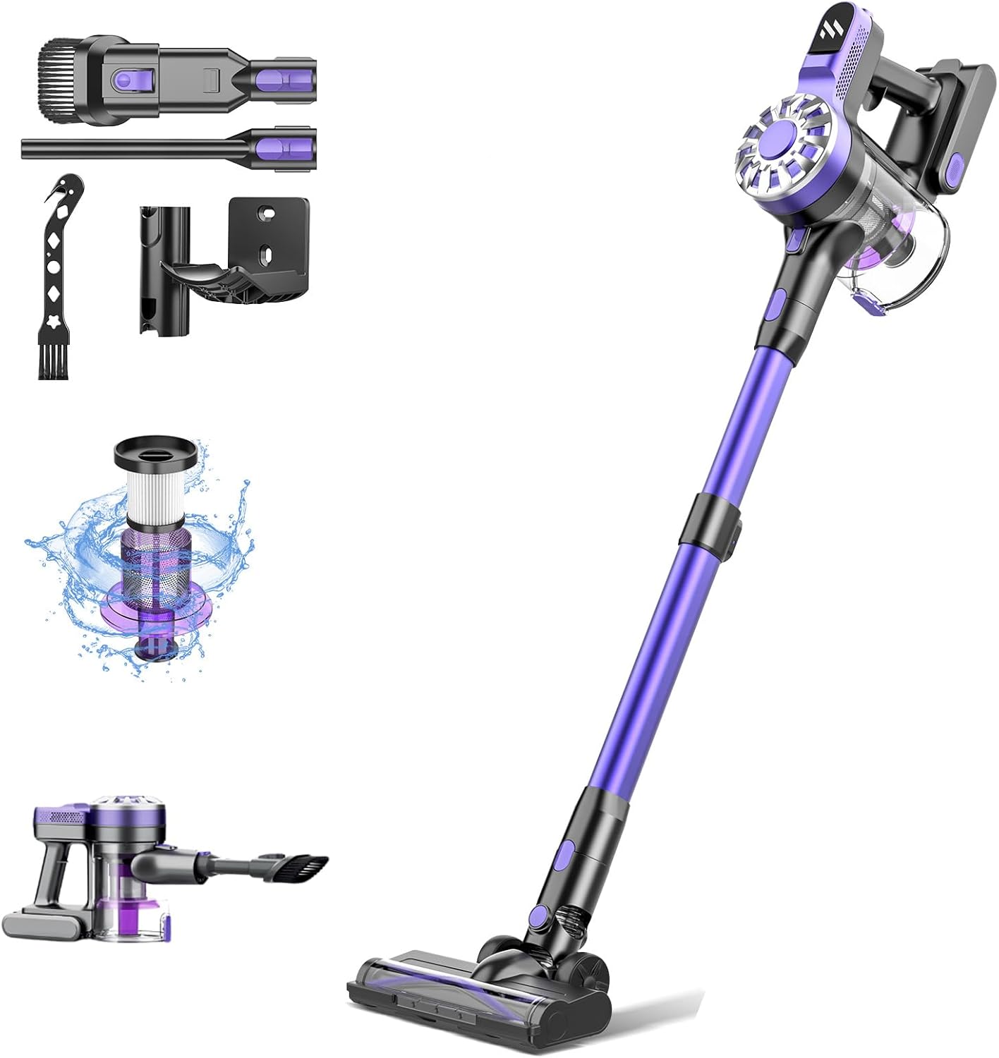Vacuum Cleaner for Home, Cordless Vacuum Cleaner with 2200mAh Powerful Lithium, Up to 35 Minutes, Powerful Suction,Lightweight Cordless Vacuum for Hardwood Floor Pet Hair