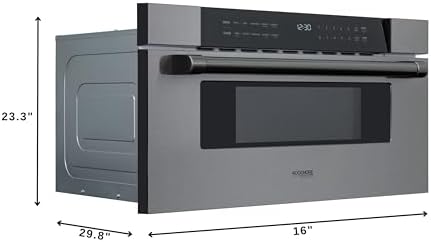 KoolMore Reserve 30 in. 1.2 cu. ft. Microwave Drawer with 10 Power Levels, Sensor Cooking, Melt, Defrost, Bake, Roast, Broil, Timer, Express Cook, 1500 Watts, UL Certified in Black Stainless-Steel
