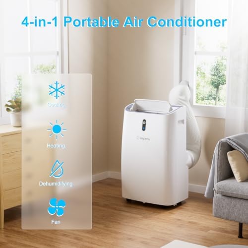 Portable Air Conditioners 14,000 BTU, Cool, Heat, Dehumidifier & Fan 4 in 1 Portable AC Unit, Room Air Conditioners Portable Up to 700 Sq.Ft, with WiFi & Remote/24 Hrs Timer/Auto Swing Fans