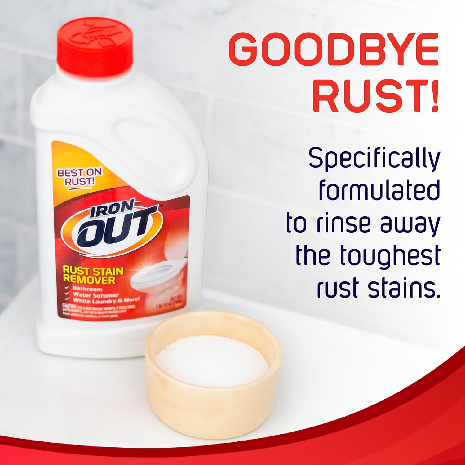Iron OUT Powder Rust Stain Remover, Remove and Prevent Rust Stains in Bathrooms, Kitchens, Appliances, Laundry, and Outdoors, 4 Pound 12 Ounce, Pack of 6