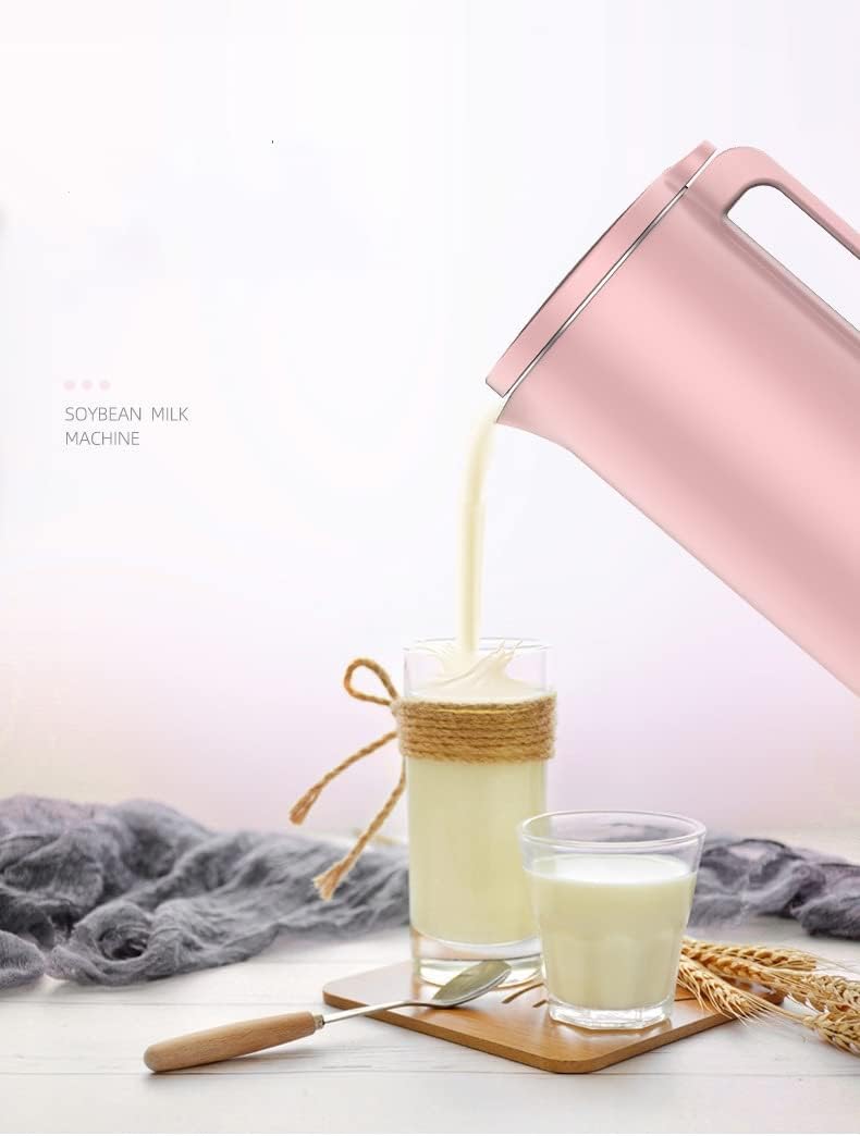 Nut Milk Maker Machine | Mini Electric Soybean Milk Maker, Automatic Soy Milk Machine, Fruit Juicer, Rice Paste Maker, Food Blender, 110V, 350ml (Pink)