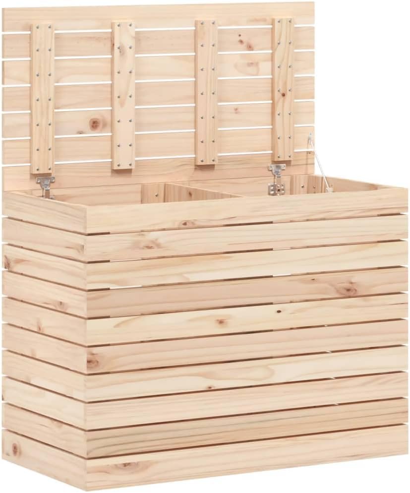 Large Wooden Laundry Hamper with Lid 34.8x17.3x26, Rustic Pine Laundry Basket Solid Wood, Heavy-Duty Clothes Storage for Bedroom, Bathroom, Laundry Room Organization, Brown