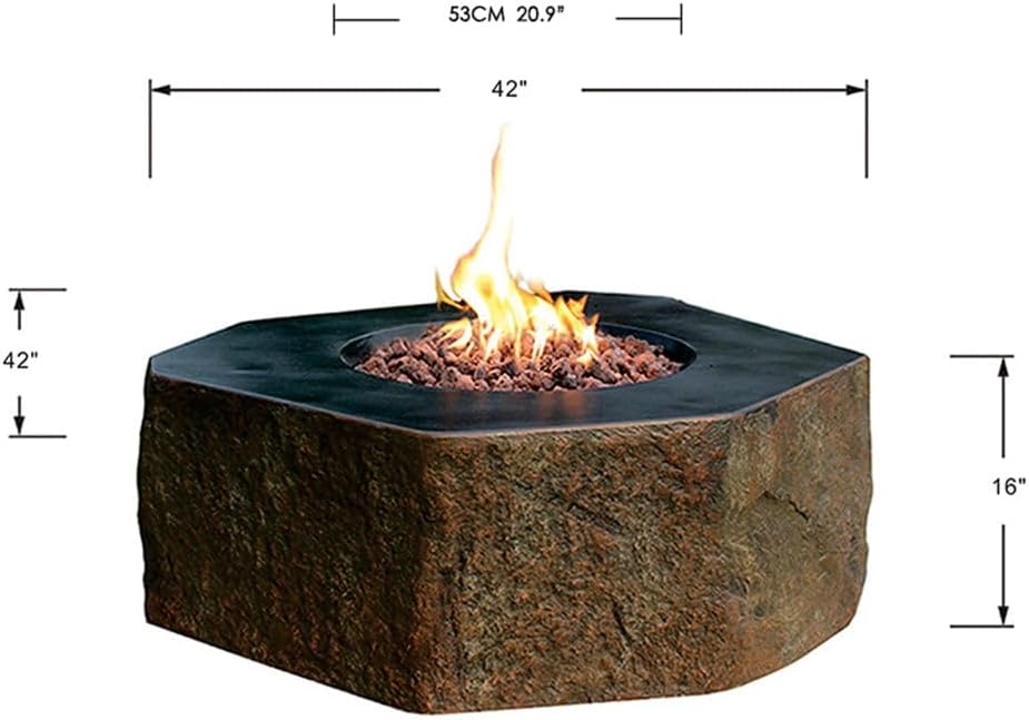Elementi Columbia Cast Concrete Fire Pit - Propane