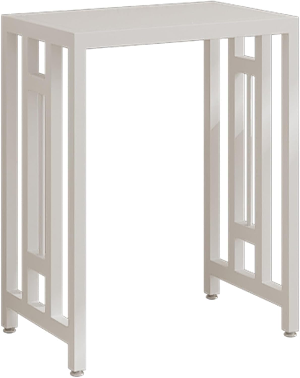 Vacuum Cleaner Storage Rack, Metal Side Table, Living Room Sofa Side Table Aquarium Stand, Bedroom Bedside Table Imitation Marble Countertop Robot Vacuum Cleaner Storage Rack(Natural,31.5x15.7x27.6in)