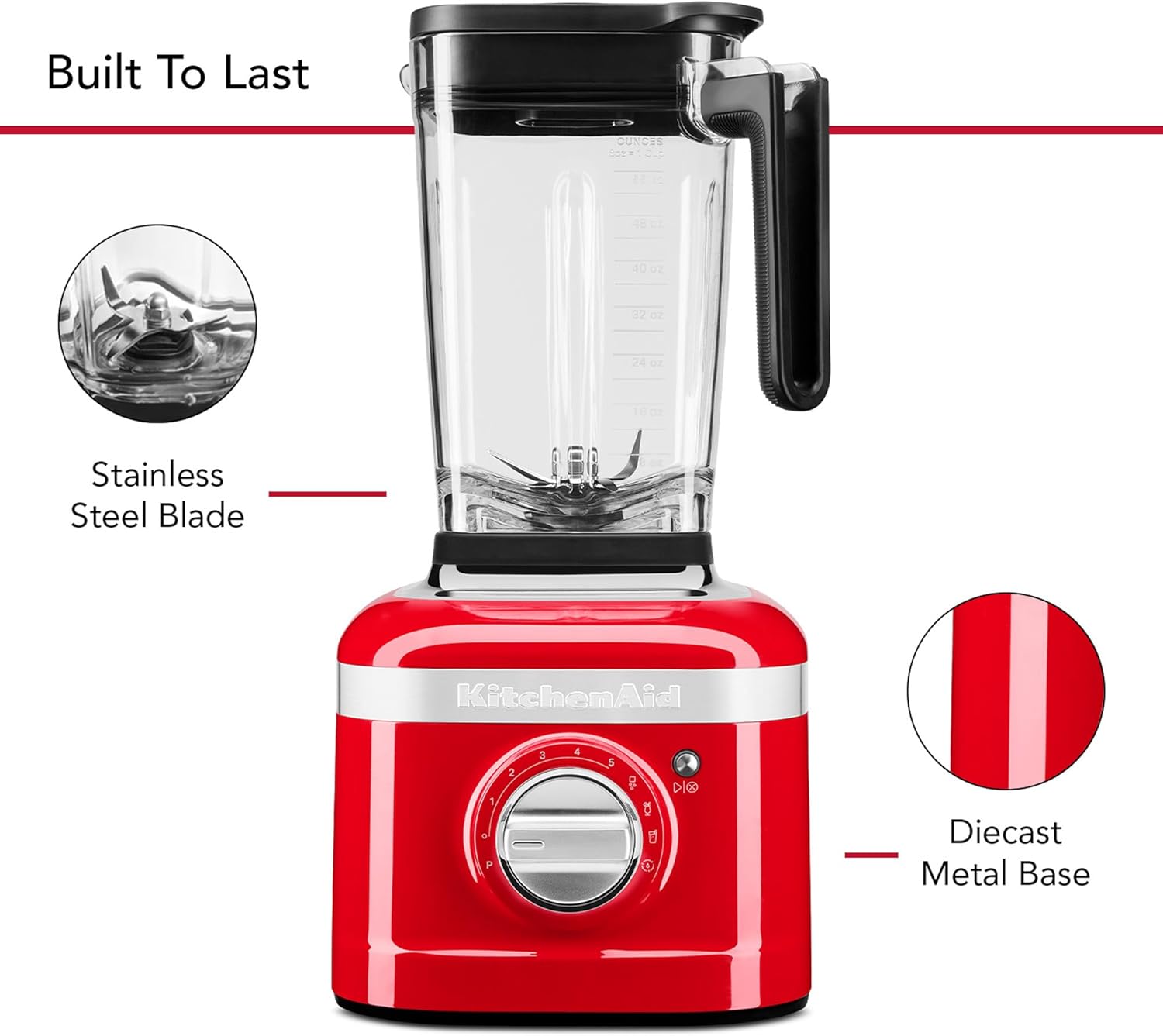 KitchenAid K400 Variable Speed Blender with Tamper - KSB4028 - Passion Red