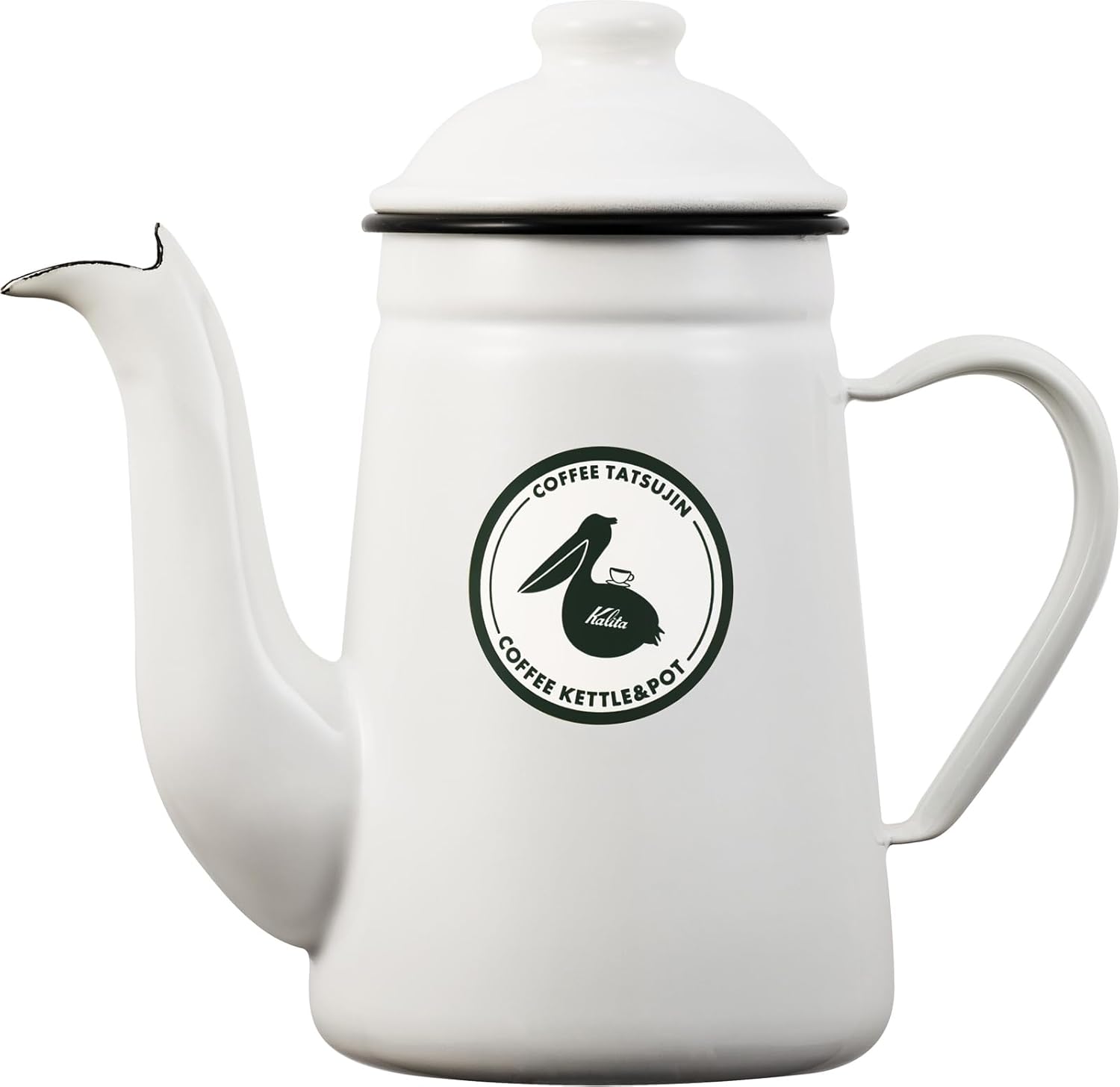 Carita #52301 Kalita #52301 Drip Pot, Kettle, Kettle, Coffee Maker, Yakan Server, Made in Japan, High Heat Retention Enamel Coffee Pot, White WT, 33.8 fl oz (1000 ml), Open Fire, Enameled Coffee