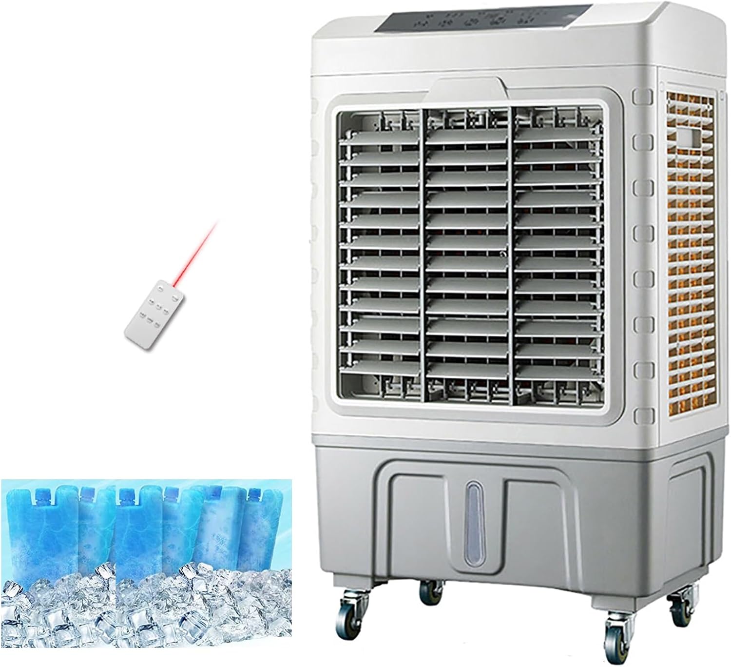 PINNKL Portable Air Conditioners,3-IN-1Evaporative Air Cooler with Remote Control, Oscillation Swamp Cooler and Humidification, 7.5 Hour Timer