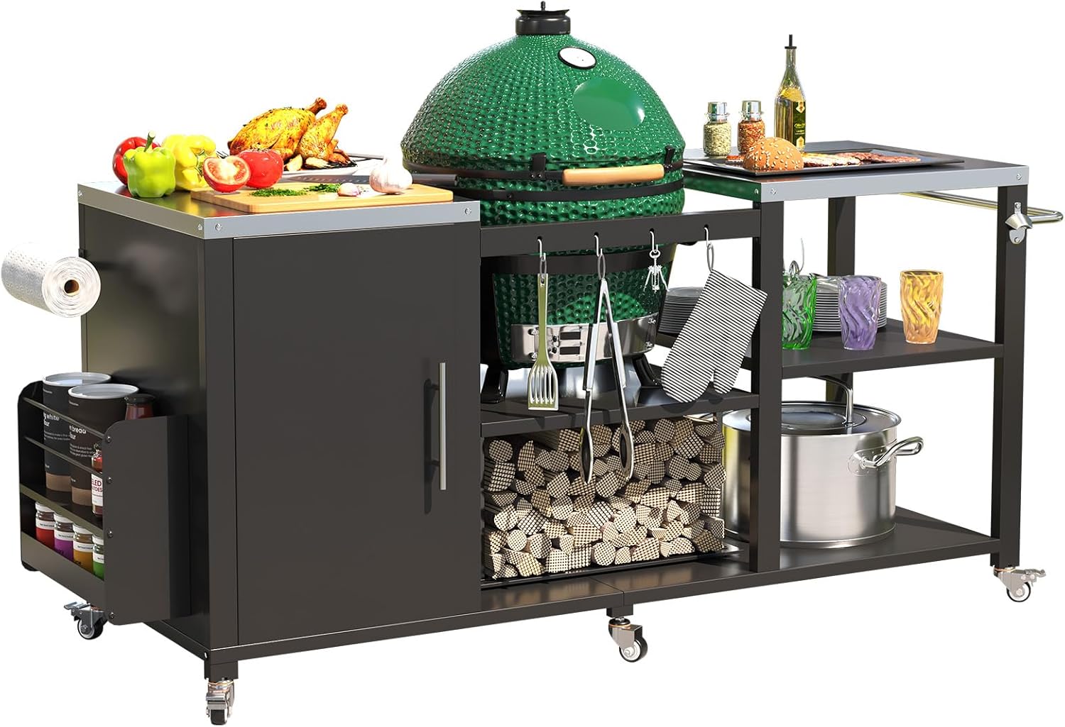 Outdoor Grill Table for Big Green Egg, 69.7