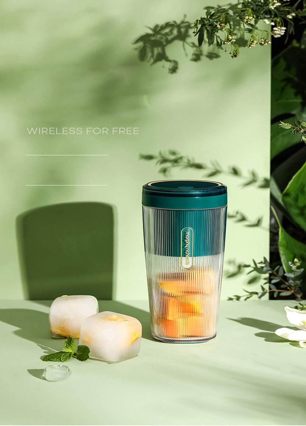 Portable Blender, Mini Blender Smoothie Maker with USB Rechargeable Electric Blender Professional Commercial for Vegetables and Fruit Smoothie Maker Blender Food Processor 2400Mah 300Ml,Green