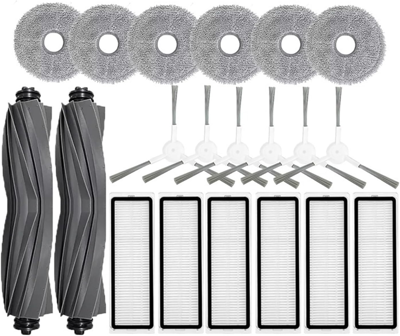 Compatible with Dreame Bot L10 Prime /L10s Pro Robot Vacuum Cleaner Spare Parts Rubber Side Brush HEPA Filter Mop Cloth Rag Accessories(Brown)