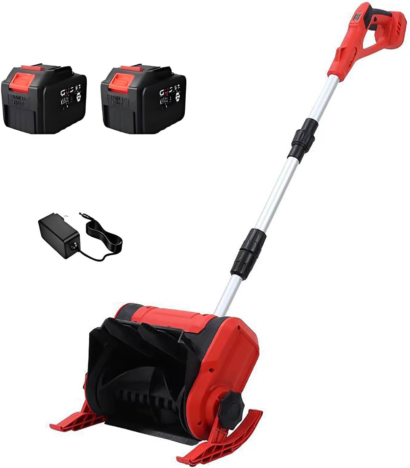 Cordless Snow Shovel, Lightweight Snow Shovel with Directional Plate, Throw The Snow Further, Foldable Snow Shovel for Driveway Winter Snow Removal(Two Batteries)