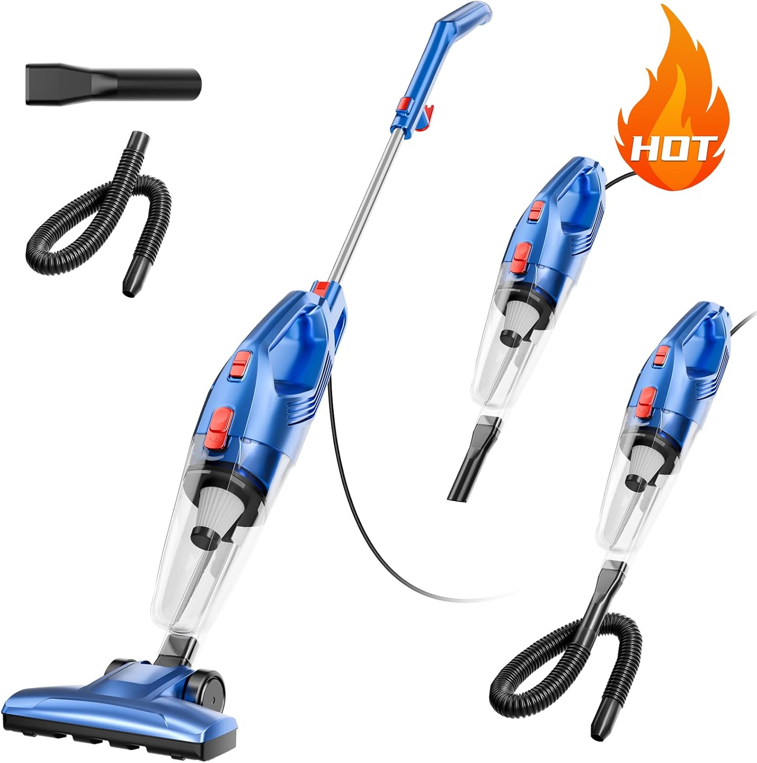 KIKETECH Stick Vacuum Cleaner Corded 22 Ft, Adjustable Lightweight Bagless Vacuum with HEPA Filter for Hard Floor.(3881323865-1