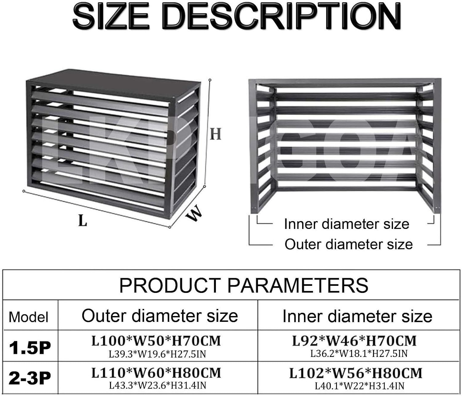 Air Conditioning Cover Aluminum, Covers Air Conditioning for Exterior Unit, Suitable for All Weather, Noise reducing(White,110cm)