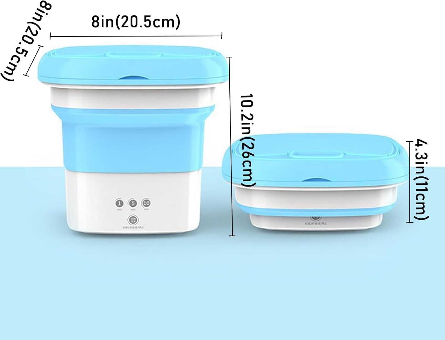 DELURA Portable Washing Machine-Foldable Mini Small Washer for Washing Pets Clothes, Underwear or Small Items, Suitable for Apartment, Laundry, Camping, RV, Travel