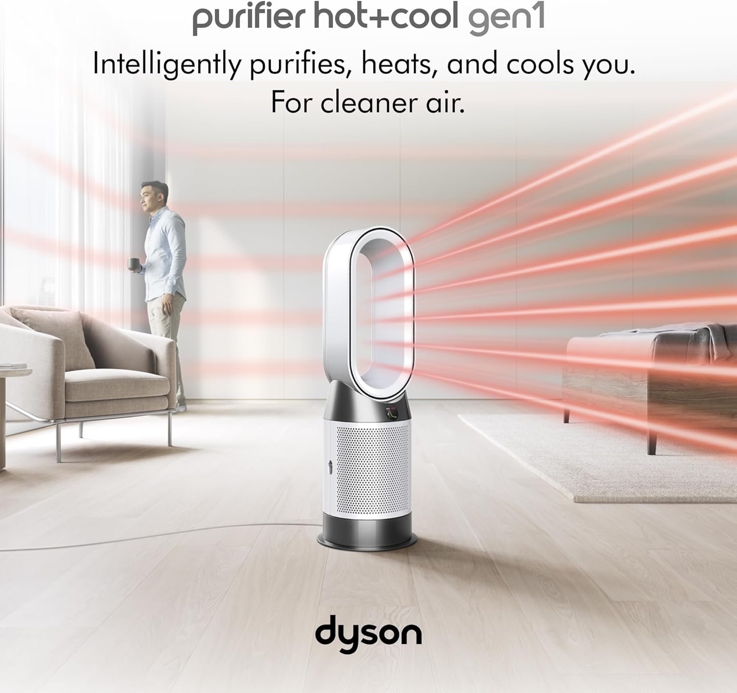 Dyson Purifier Hot+Cool HP07 Air Purifier, Heater, and Fan - White/Silver, Large