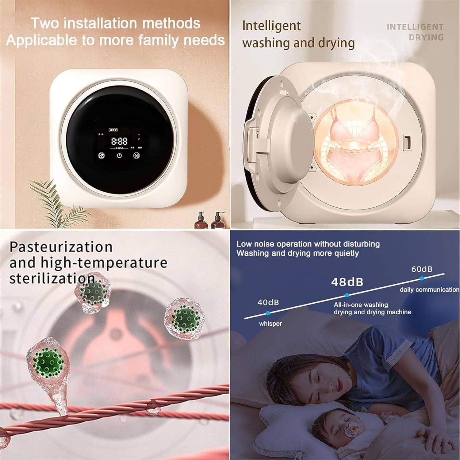 Compact Dryer for Standard Wall Outlet, Small & Small Portable Washer, Washing Machine for Household Use, Portable Washer,Portable Washer and Dryer,for Apartments, Dorm