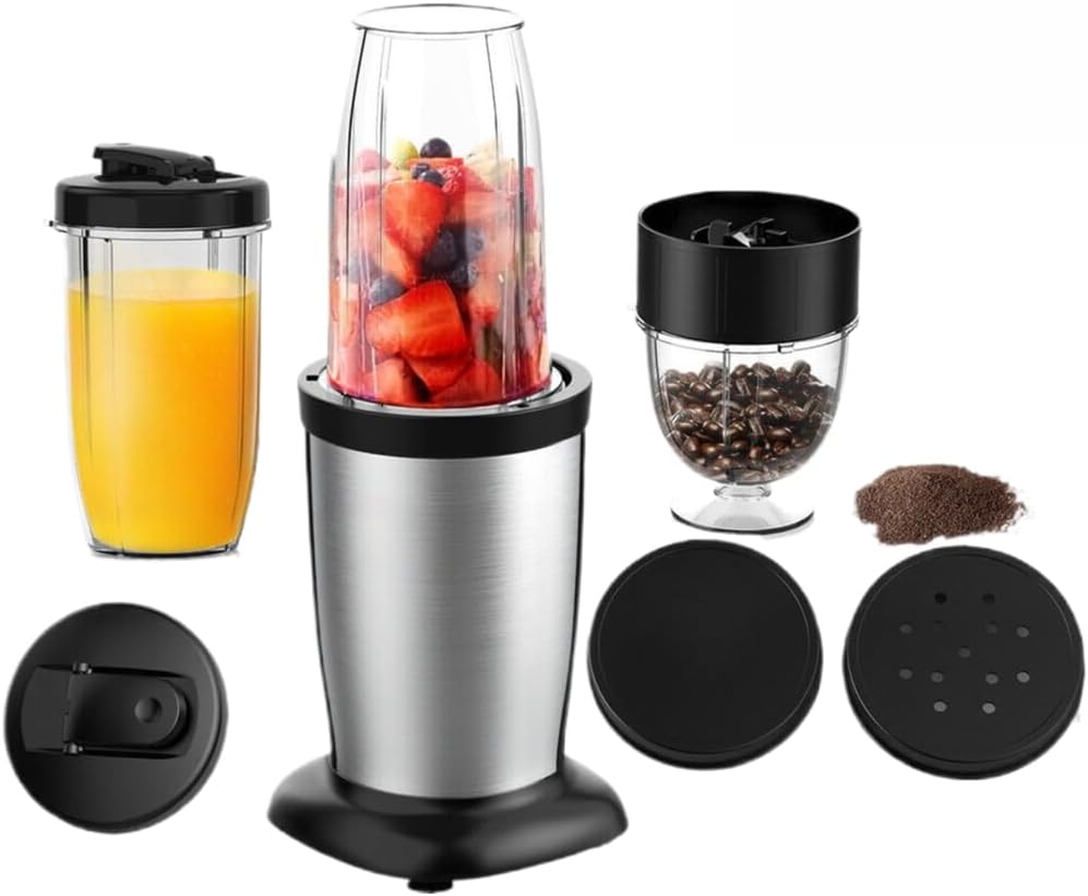 900W Electric Juicer Fruit Vegetable 11Pieces Personal Blender and Grinder Combo