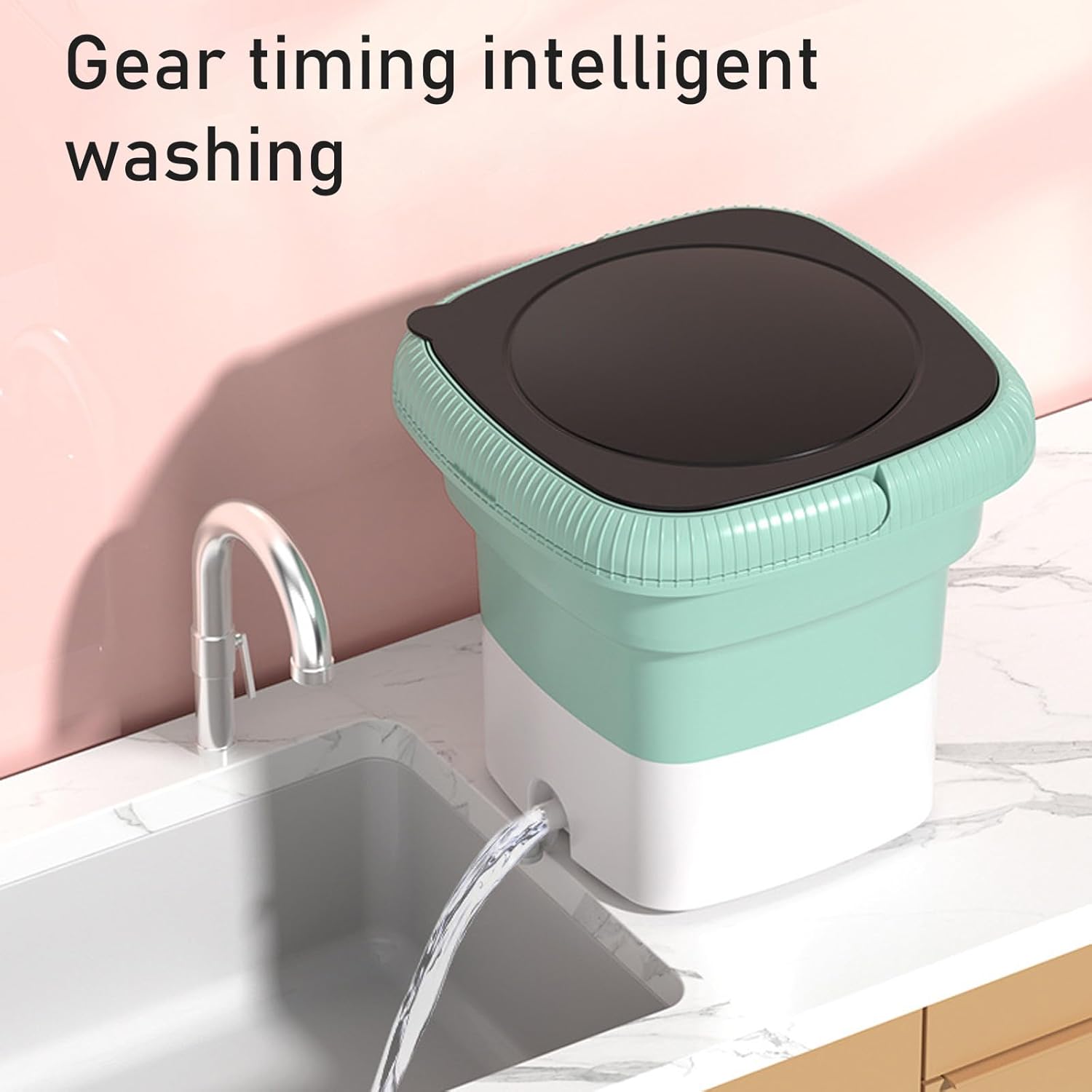 Small Folding Washing Machine Easy To Carry Clothes Washer Space Saving Washer For Camping Or Apartment Living Washing Machine