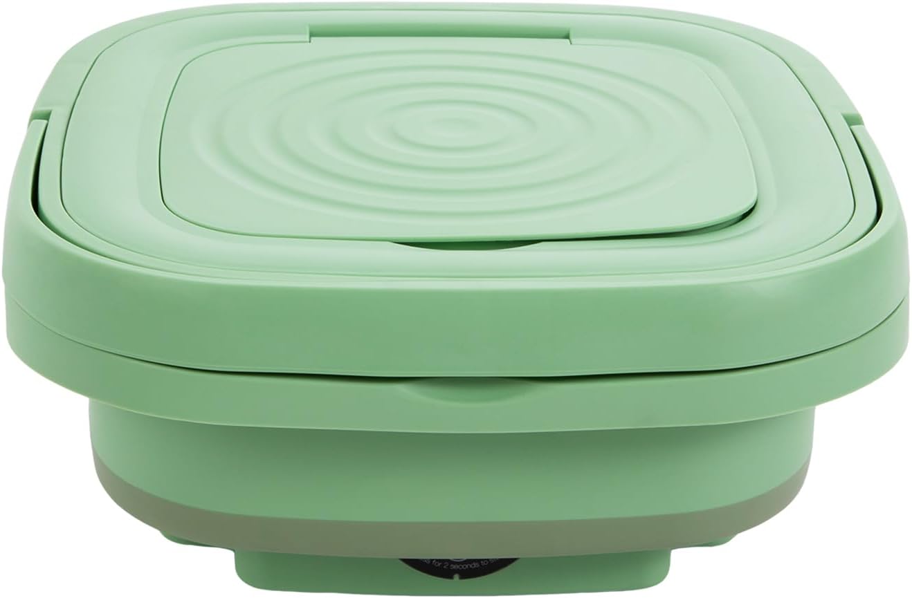 Portable Mini Washing Machine Foldable Washer with Drainage Basket 8L Small Collapsible Laundry for Travel, Home, Apartment, Hotel and Camping