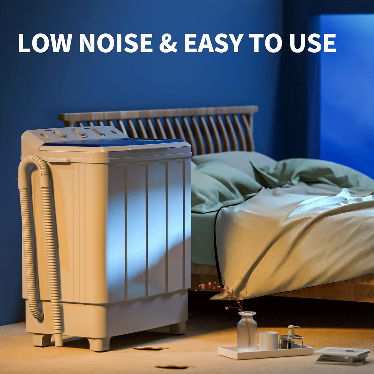 VCJ Portable Washing Machine, Twin Tub Washing Machine Laundry Compact Washer spinner Combo with 28lbs capacity, 18Lbs Washer and 10Lbs Spinner dryer for Apartments RVs and Dorms