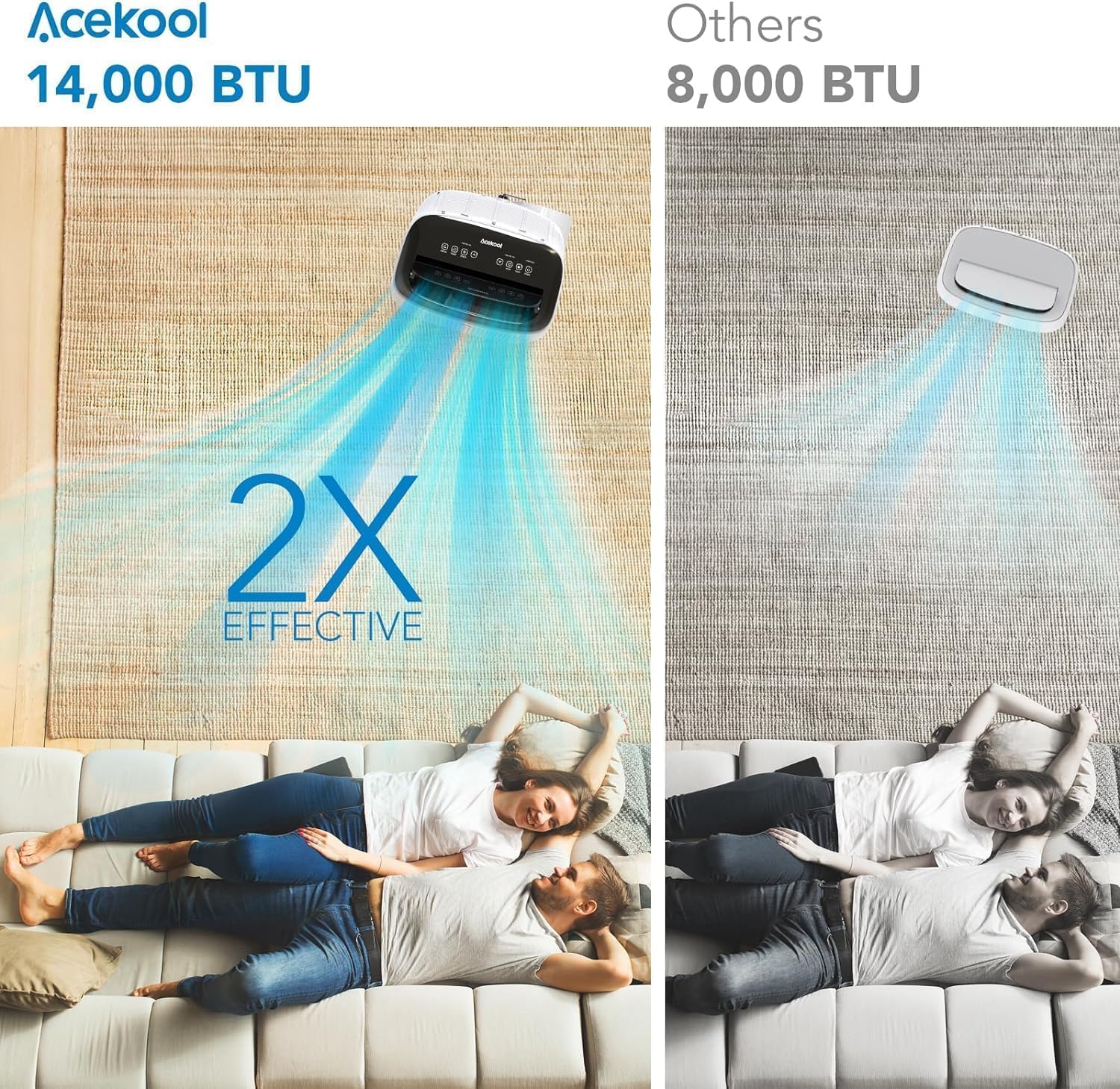 Portable Air Conditioners 14,000 BTU, AC Unit for Bedroom with 3-In-1 Cooling, Fan & Dehumidifier, Smart Control Via Remote, Drainage-Free Design for 750 Sq.Ft Rooms, Dark Grey