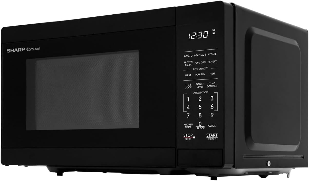 SHARP Compact Countertop Microwave Oven with Removable 10