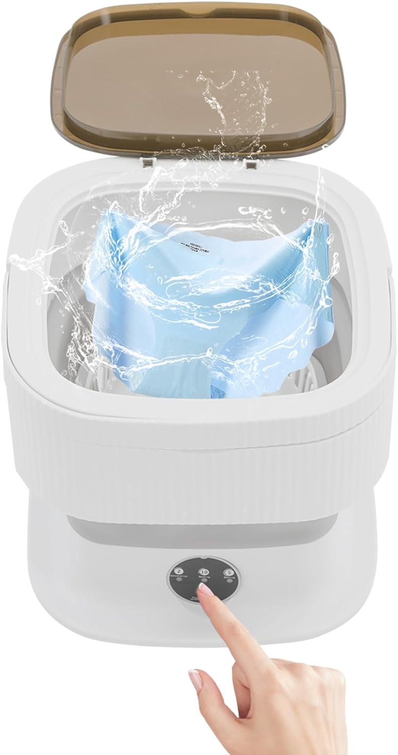 Portable Washing Machine, 10L Large Capacity Portable Washing Machine - Foldable Mini Washer 3 Intelligent Modes for Deep Cleaning Underwear, Socks, Clothes, Pet Supplies