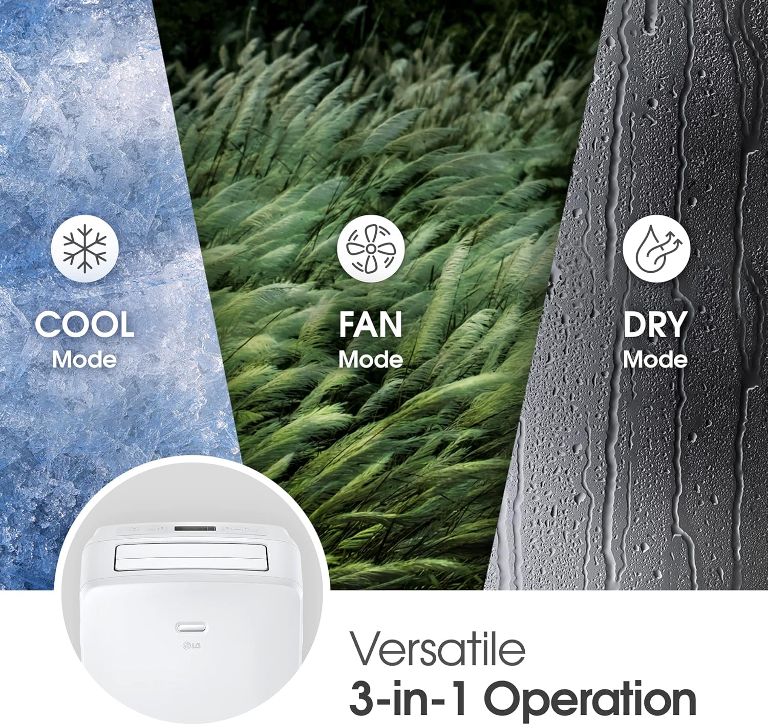 LG 7000 BTU (DOE) / (10500 ASHRAE) Portable Air Conditioners Cools 300 Sqft Easy Install & Remote Control LCD Display Eco-friendly Small Room Air Conditioner AC Unit Cool Home White LP0723WSR