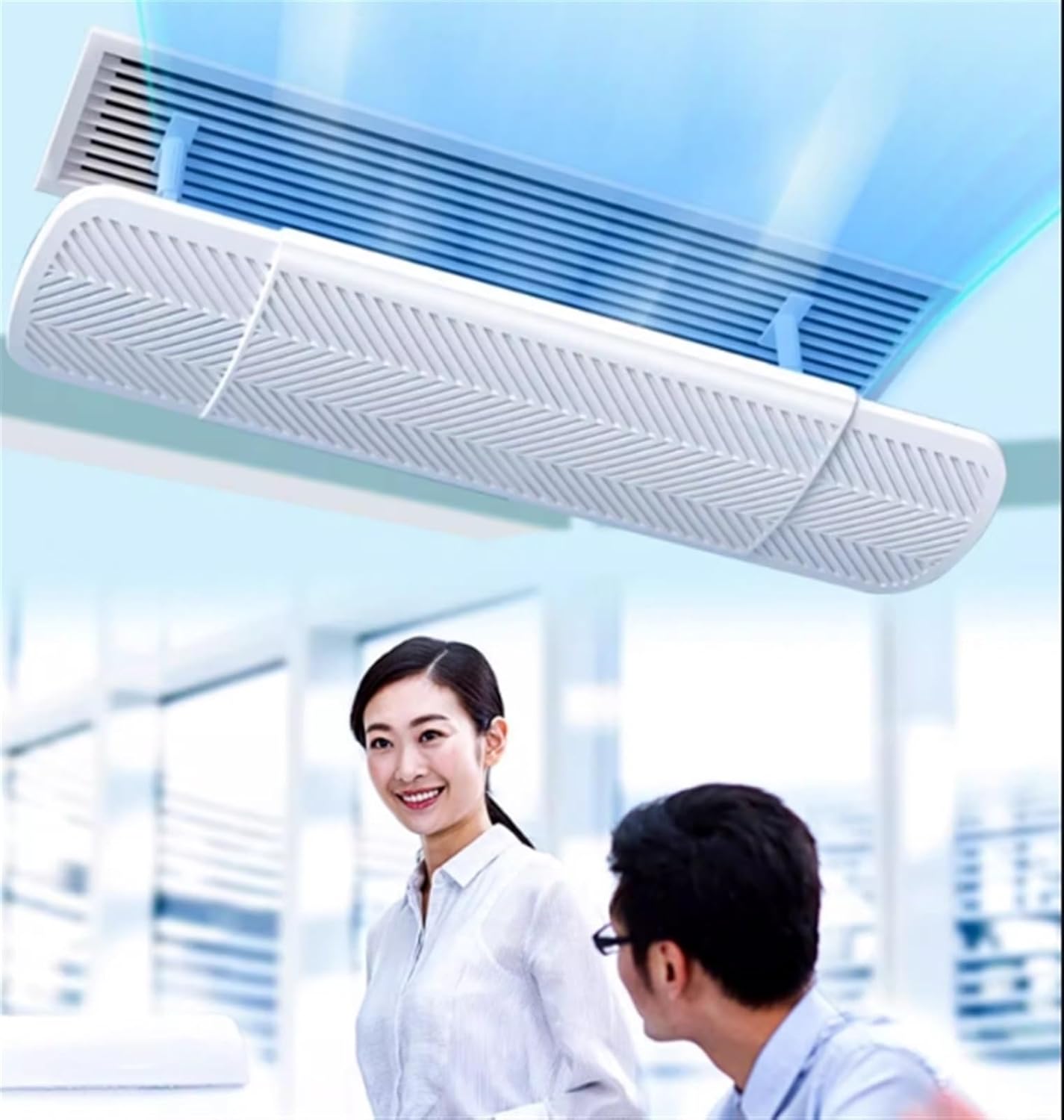 Air conditioning deflector Top Outlet Central AC Air Flow Deflector, Adjustable Air Conditioner Deflector, Air Wing Air Cooled Baffle Wind Direction Windshield
