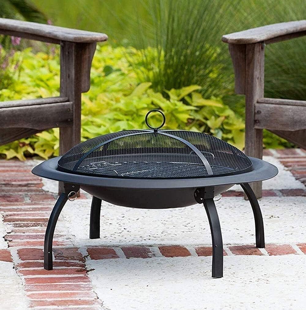 Fire Pit Fire Pits Outdoor Wood Burning Outdoor Fire Pit, Portable Heater 56Cm Diameter BBQ Firepit Bowl