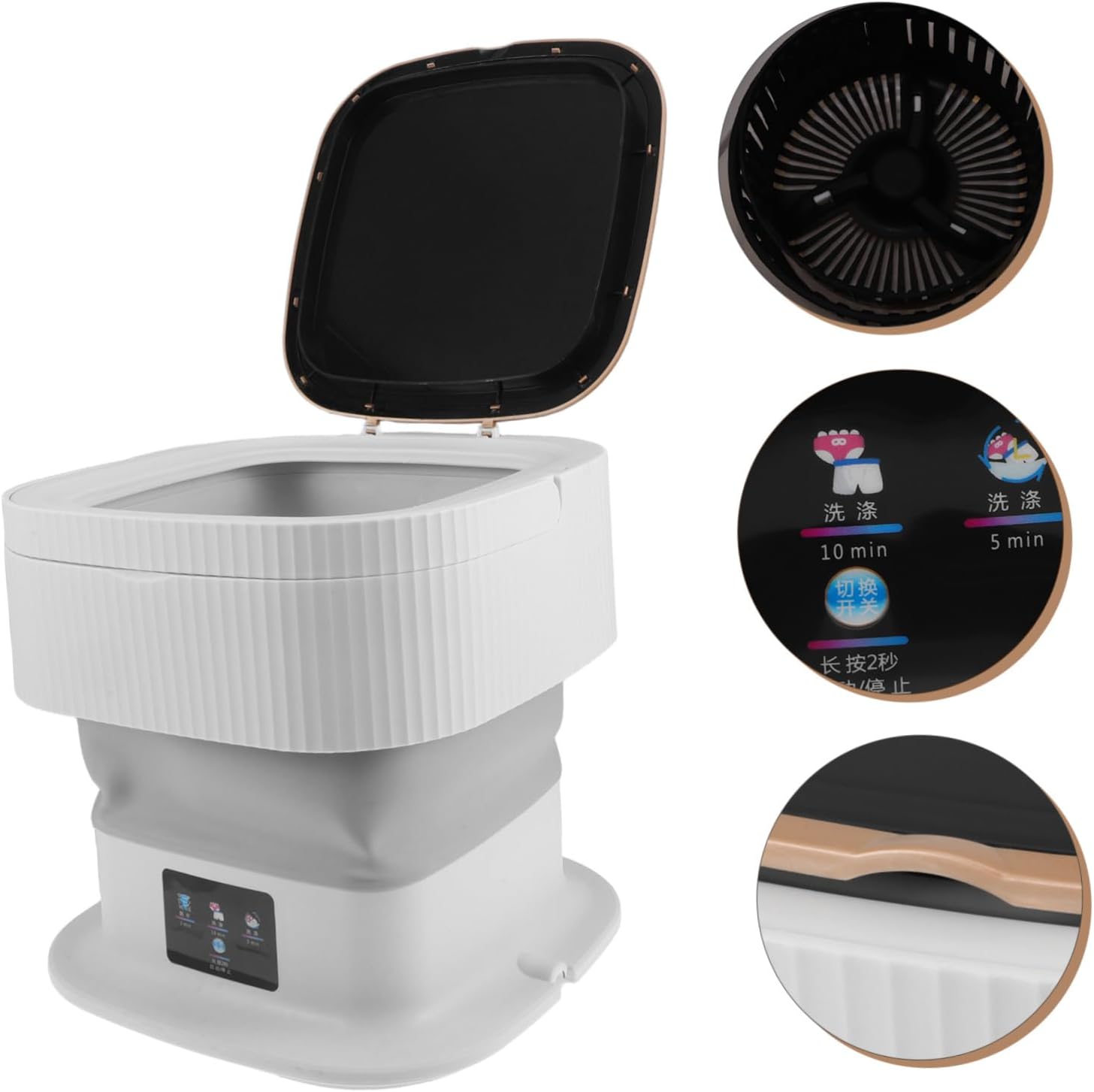 Mini Portable Folding Washing Machine Compact Laundry Washer Dryer for Small Clothes Underwear Socks Clothes Quiet Low-noise Operation for Travel Camping Apartments