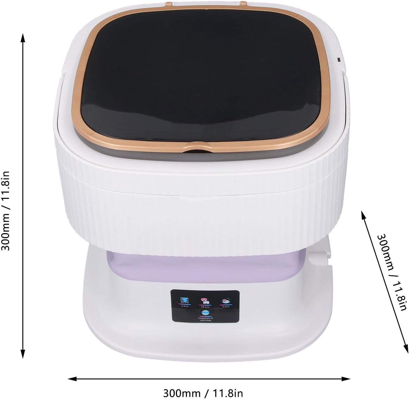 Portable Washing Machine 3 Timer Modes Mini Foldable Washer with Drain Hose 11.5L Large Capacity Foldable Washer for Underwear Baby Clothes (US Plug)