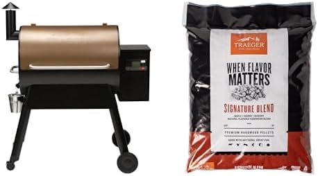 Pro 780 Wood Pellet Grill and Smoker, Bronze with Signature Blend Pellets 18 lb Bag