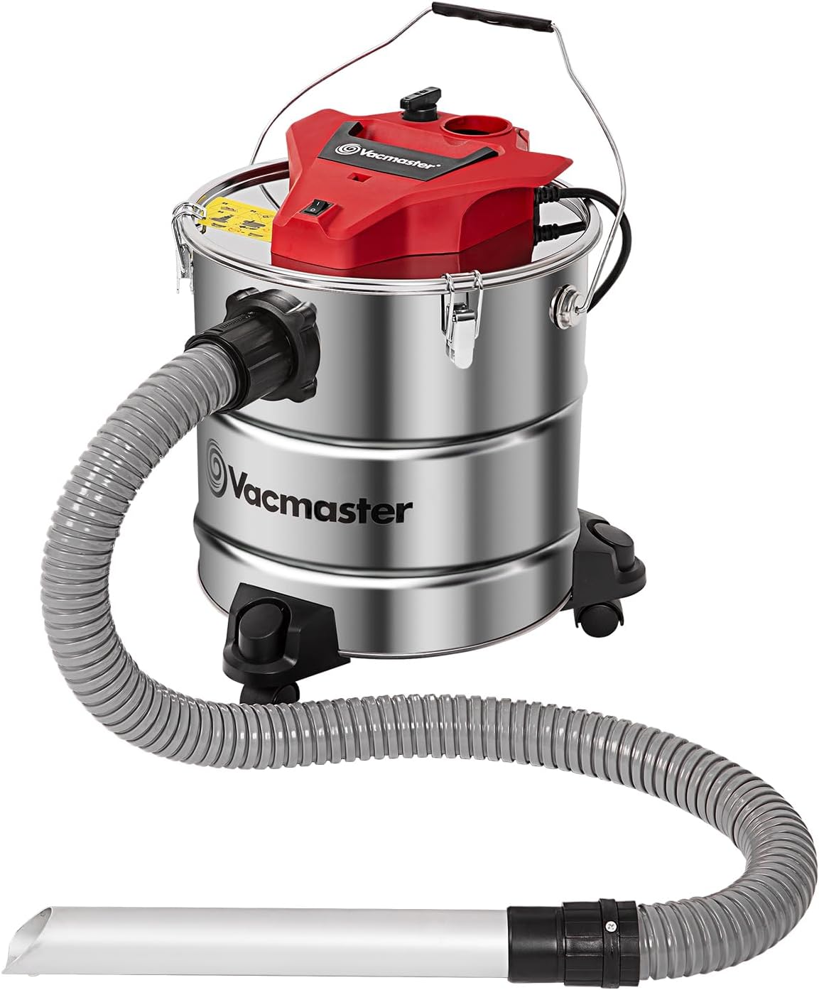 Vacmaster EAV508S 1101 5-Gallon 8 Amp Ash Vacuum Cleaner Stainless Steel Tank with HEPA Filter & Hose Accessories, Red
