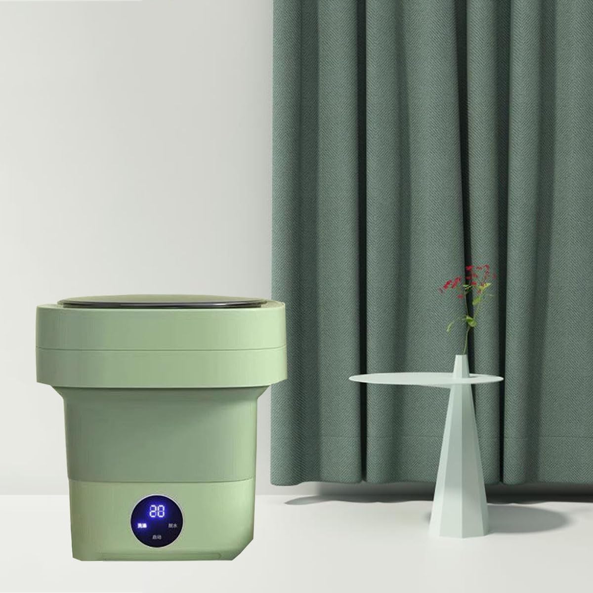 2 In 1 Mini Washer And Dehydrator Combo 8x8x12in Foldable Washing Machine 16L Capacity For Laundry, Dorms, College, RV, Hotels, Home Camping(Pink)