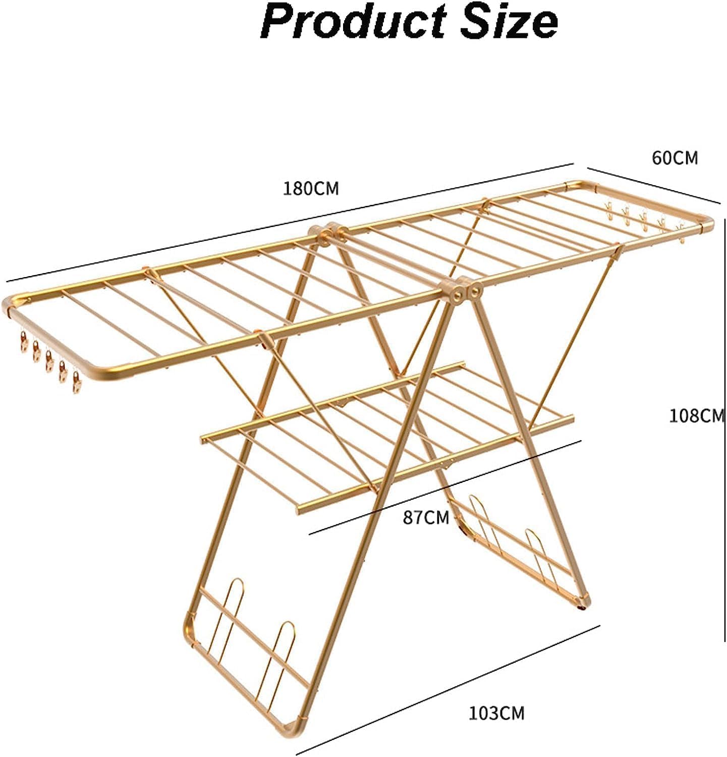 Hing Drying Rack Laundry Drying Rack Aluminum Alloy Folding Laundry Drying Rack Foldable for Bed Linen Hing Socks Scarves hes Dryer Rack