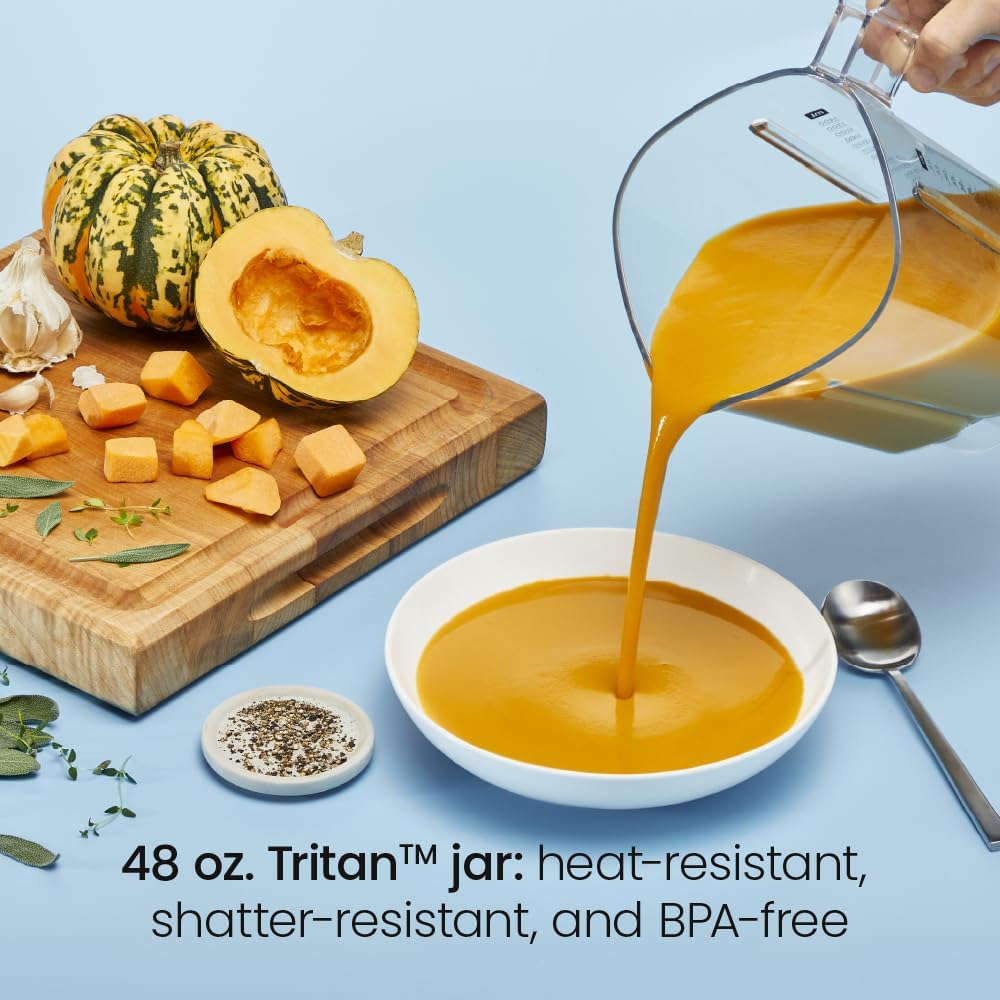 Chefman Obliterator 48 oz Countertop Blender for Smoothies, 1380W Motor to Crush Ice, Nuts, and Frozen Fruit with Stainless Steel Blade, Auto Blend Function, Includes Tamper and Scraper - CONCRETE