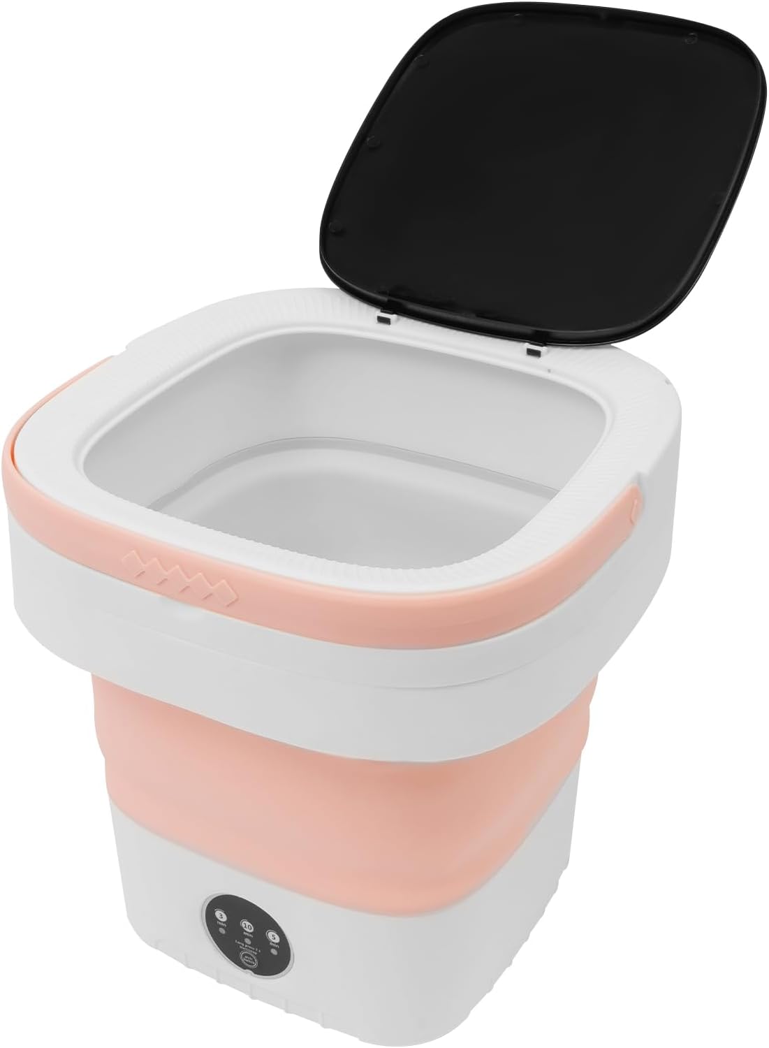 Pink PP Foldable Portable Washer Machine, 12L Mini Compact Washer with 3 Cleaning Modes (3/5/10mins) & Blue Light Care 3.97lbs, for RV, Travel, Apartments & Baby Clothes