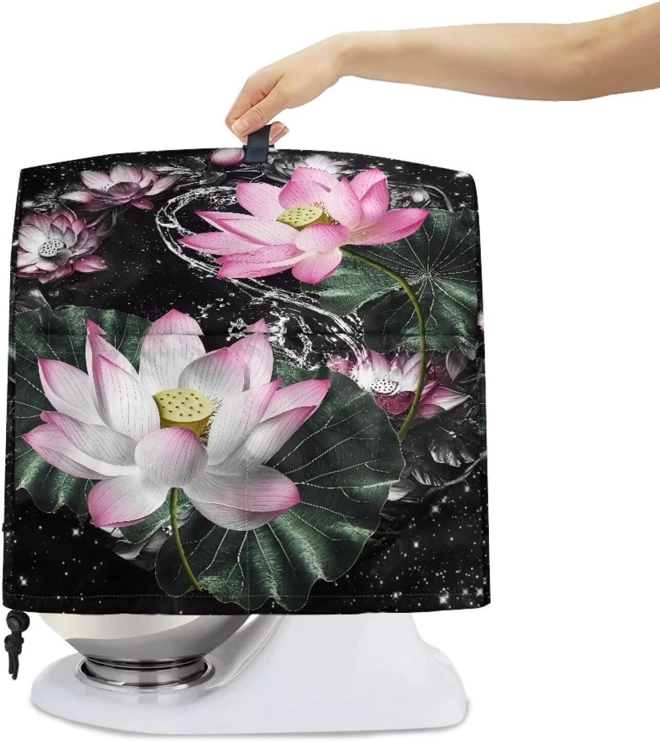 Stand Mixer Cover with Organizer Bags, Lotus Large Mixer Accessories Stand Mixer Dust Cover Kitchen Decorations Mixer Cover Blender Cover Fashion Decorations