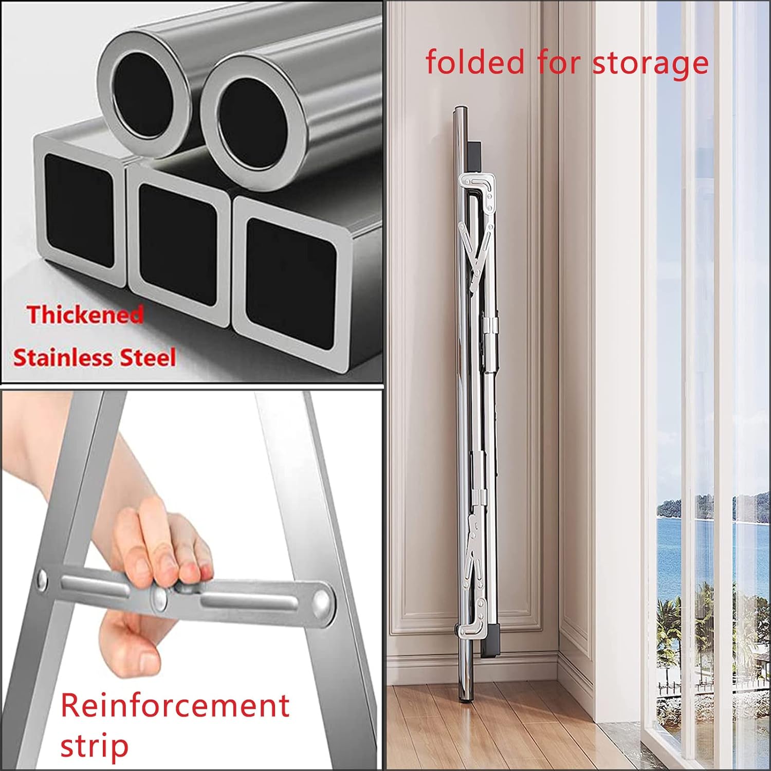 Clothes Drying Rack, Multiple Use Foldable Laundry Dryer Adjustable, Laundry Drying Rack Collapsible, Clothes Drying Rack Outdoor, for Indoor Outdoor (2.4m)