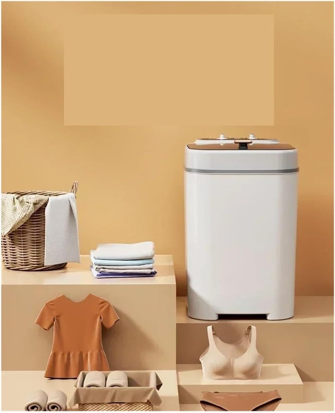 Compact Laundry. Household Washing Machine Large Capacity Mini And Small Semi-automatic Rental Option Portable Easy To Operate .Portable(Black)